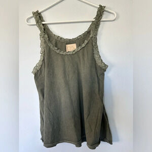 New Chaser lace trim gray tank XS S